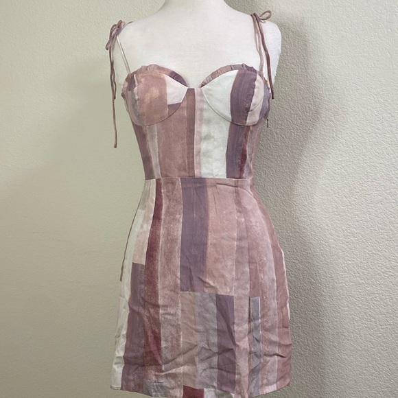 Wilfred rose mini dress with spaghetti tie straps size 2 - Picture 1 of 5